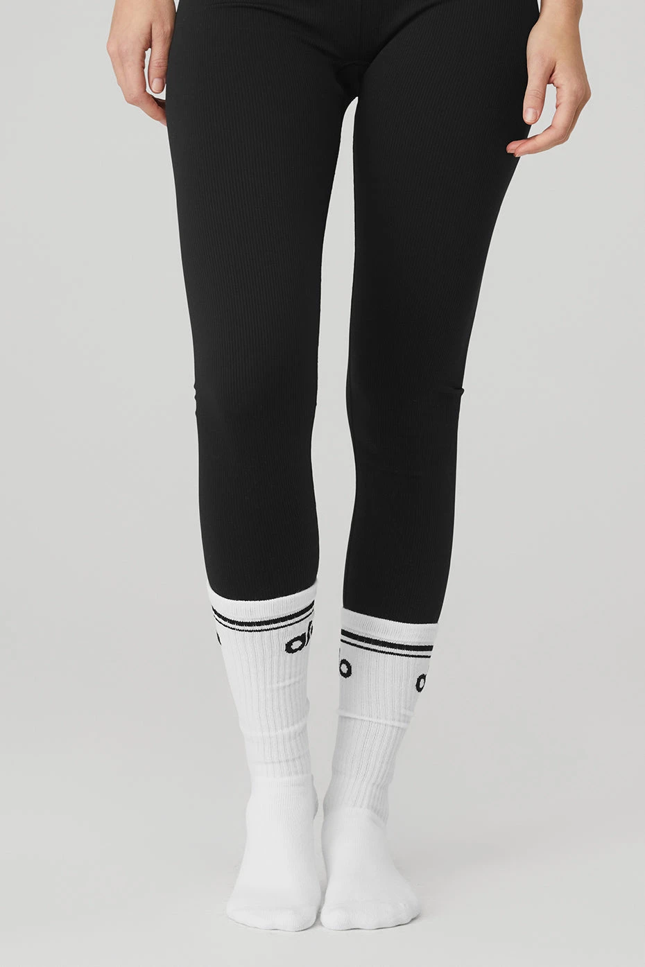Women's Throwback Barre Sock - White/Black 4 Women's Throwback Barre Sock - White/Black - Image 2