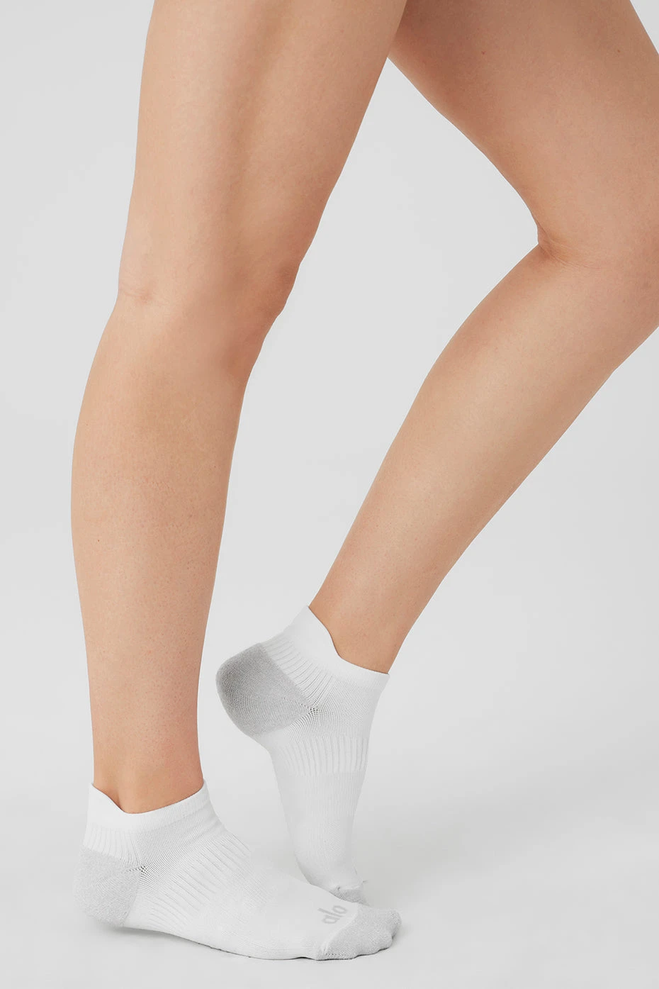 Women's Performance Tab Sock - White/Dove Grey 5 Women's Performance Tab Sock - White/Dove Grey - Image 3