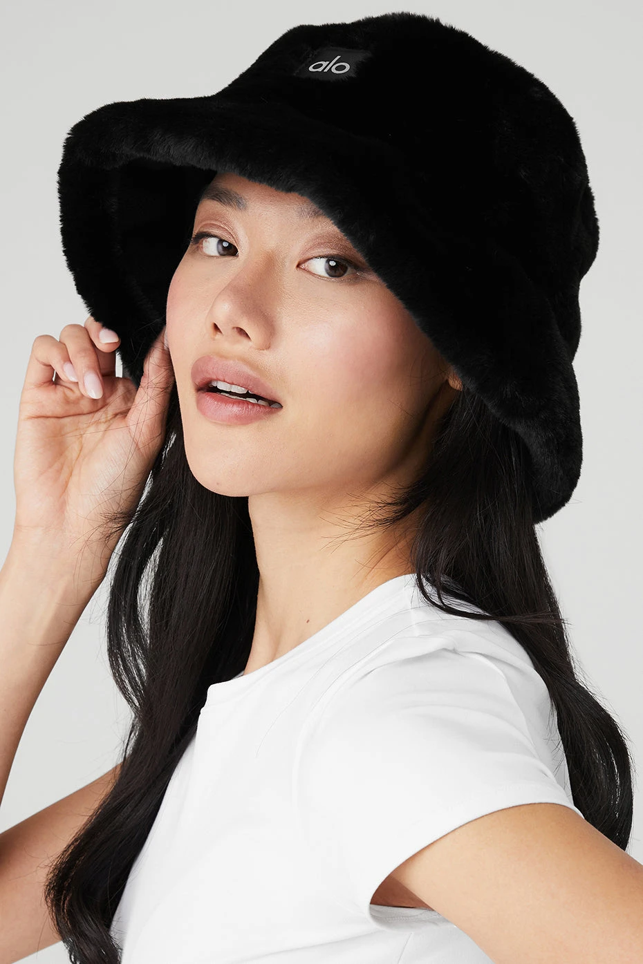 Faux Fur Bucket Hat - Black 6 Faux Fur Bucket Hat - Black - Image 4