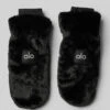 Faux Fur Mittens - Black 2 Faux Fur Mittens - Black -Alo Fashion Store A0382W 01 b1 a1