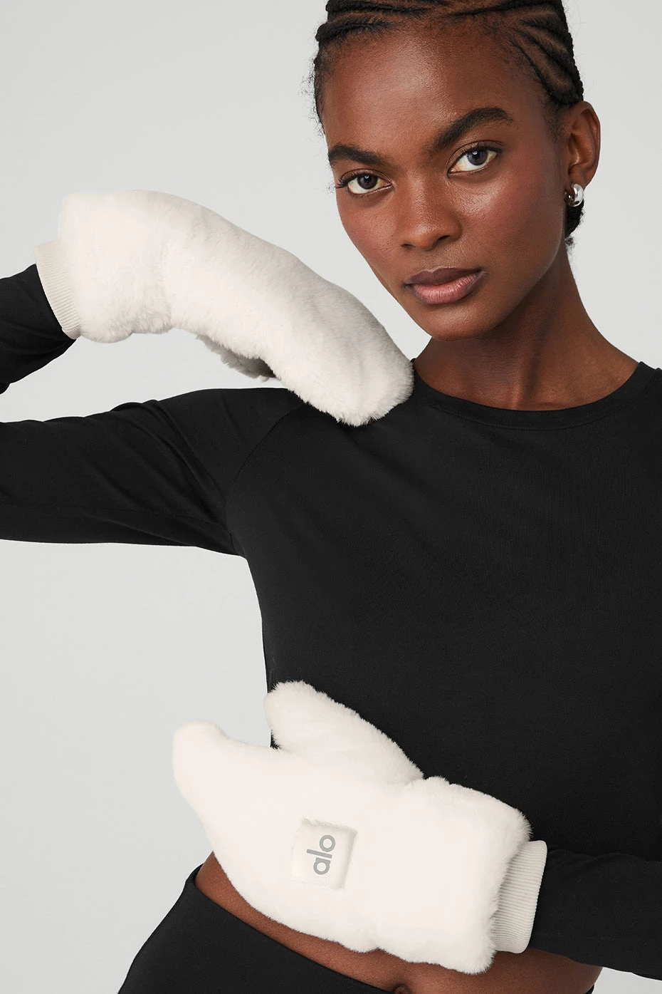 Faux Fur Mittens - Ivory 5 Faux Fur Mittens - Ivory - Image 3