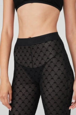 Flocked High-Waist Chalet Chic Stirrup Tights - Black 11 Flocked High-Waist Chalet Chic Stirrup Tights - Black -Alo Fashion Store A0384W 01 b1 s1 a5 1 m54