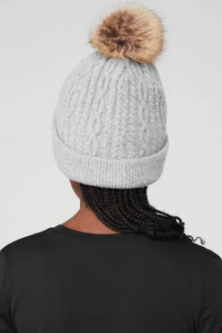 Cable Knit Beanie - Athletic Heather Grey 9 Cable Knit Beanie - Athletic Heather Grey -Alo Fashion Store A0405U 02910 b1 a3 m100