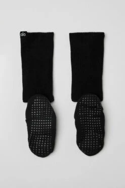 Women's Strappy Siren Grip Sock - Black -Alo Fashion Store A0411W 01 b1 a2