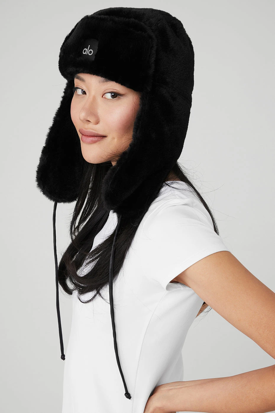 Faux Fur Polar Hat - Black 6 Faux Fur Polar Hat - Black - Image 4