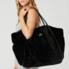 Faux Fur Tote Bag - Black 2 Faux Fur Tote Bag - Black -Alo Fashion Store A0417U 01 b1 a2 m89