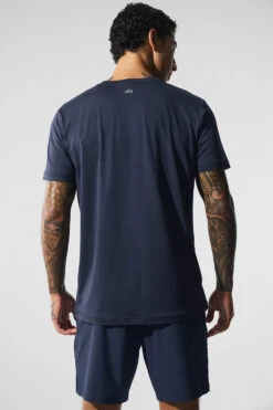 Conquer Reform Crewneck Short Sleeve - Navy -Alo Fashion Store M1205R 03842 b1 s1 a2 1 m203