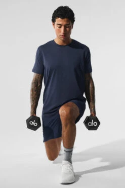 Conquer Reform Crewneck Short Sleeve - Navy -Alo Fashion Store M1205R 03842 b1 s1 a4 1 m203