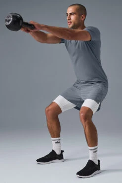 Conquer Reform Crewneck Short Sleeve - Steel Grey -Alo Fashion Store M1205R 05541 b1 s1 a5 1 m180