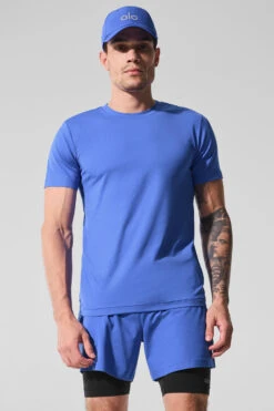 Conquer Reform Crewneck Short Sleeve - Marathon Blue 12 Conquer Reform Crewneck Short Sleeve - Marathon Blue -Alo Fashion Store M1205R 06037 b1 s1 a005 1 m214