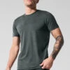 Conquer Reform Crewneck Short Sleeve - Charcoal Green Heather 2 Conquer Reform Crewneck Short Sleeve - Charcoal Green Heather -Alo Fashion Store M1205R 06111 b1 s1 a1 1 m214