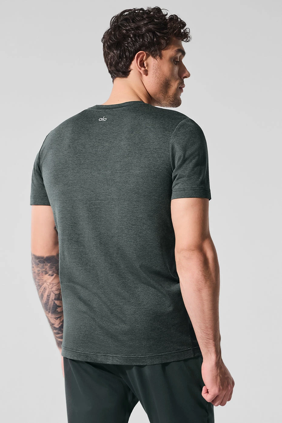 Conquer Reform Crewneck Short Sleeve - Charcoal Green Heather 5 Conquer Reform Crewneck Short Sleeve - Charcoal Green Heather - Image 3