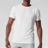 Alo Vapor Crewneck Short Sleeve - White -Alo Fashion Store M1228R 00 b1 s1 a1 1 m221