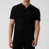 Open-Knit Polo - Black -Alo Fashion Store M1229R 01 b1 s3 a1 1 m108