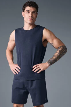 The Triumph Muscle Tank - Navy 10 The Triumph Muscle Tank - Navy -Alo Fashion Store M2033R 03842 b1 s1 a4 1 m214