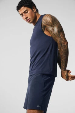 Conquer Muscle Tank - Navy 8 Conquer Muscle Tank - Navy -Alo Fashion Store M2066R 03842 b1 s1 a3 1 m203