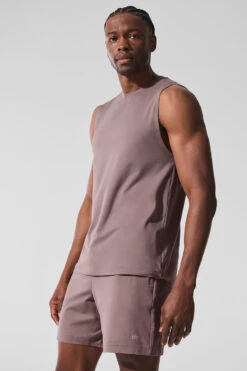 Conquer Muscle Tank - Mushroom -Alo Fashion Store M2066R 05498 b1 s1 a3 1 m221