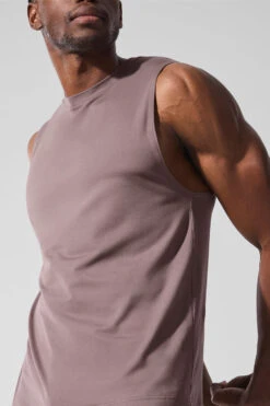 Conquer Muscle Tank - Mushroom -Alo Fashion Store M2066R 05498 b1 s1 a4 1 m221