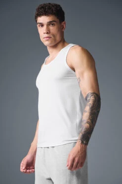 Everyday Modal Rib Tank - White -Alo Fashion Store M2071R 00 b1 s1 a3 1 m214