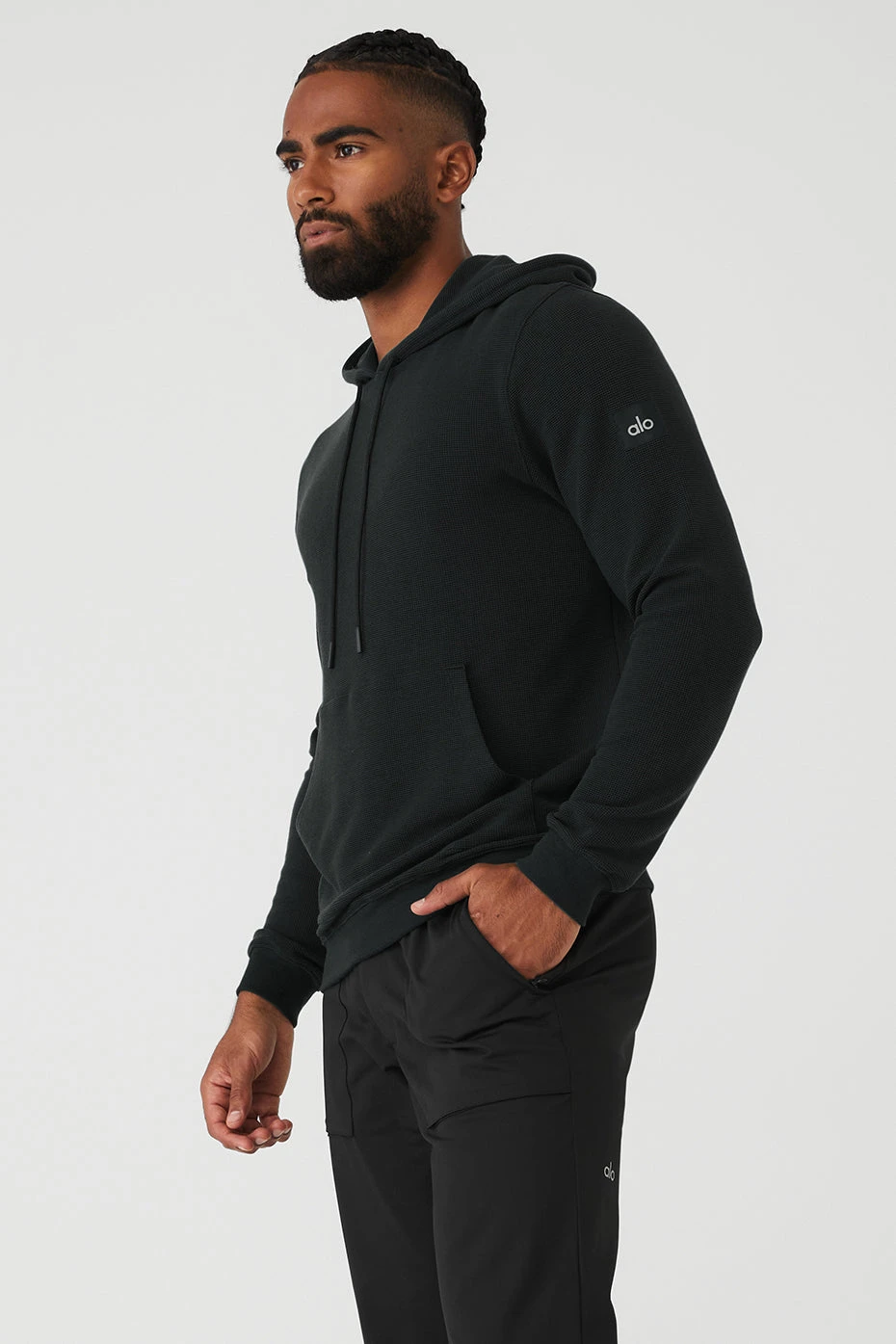 Micro Waffle Fast Break Hoodie - Black 5 Micro Waffle Fast Break Hoodie - Black - Image 3