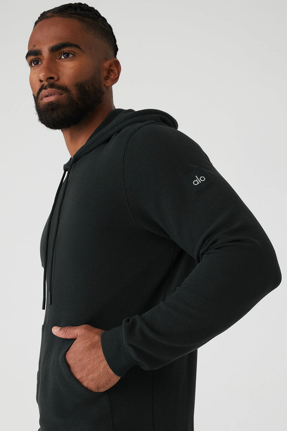 Micro Waffle Fast Break Hoodie - Black 6 Micro Waffle Fast Break Hoodie - Black - Image 4