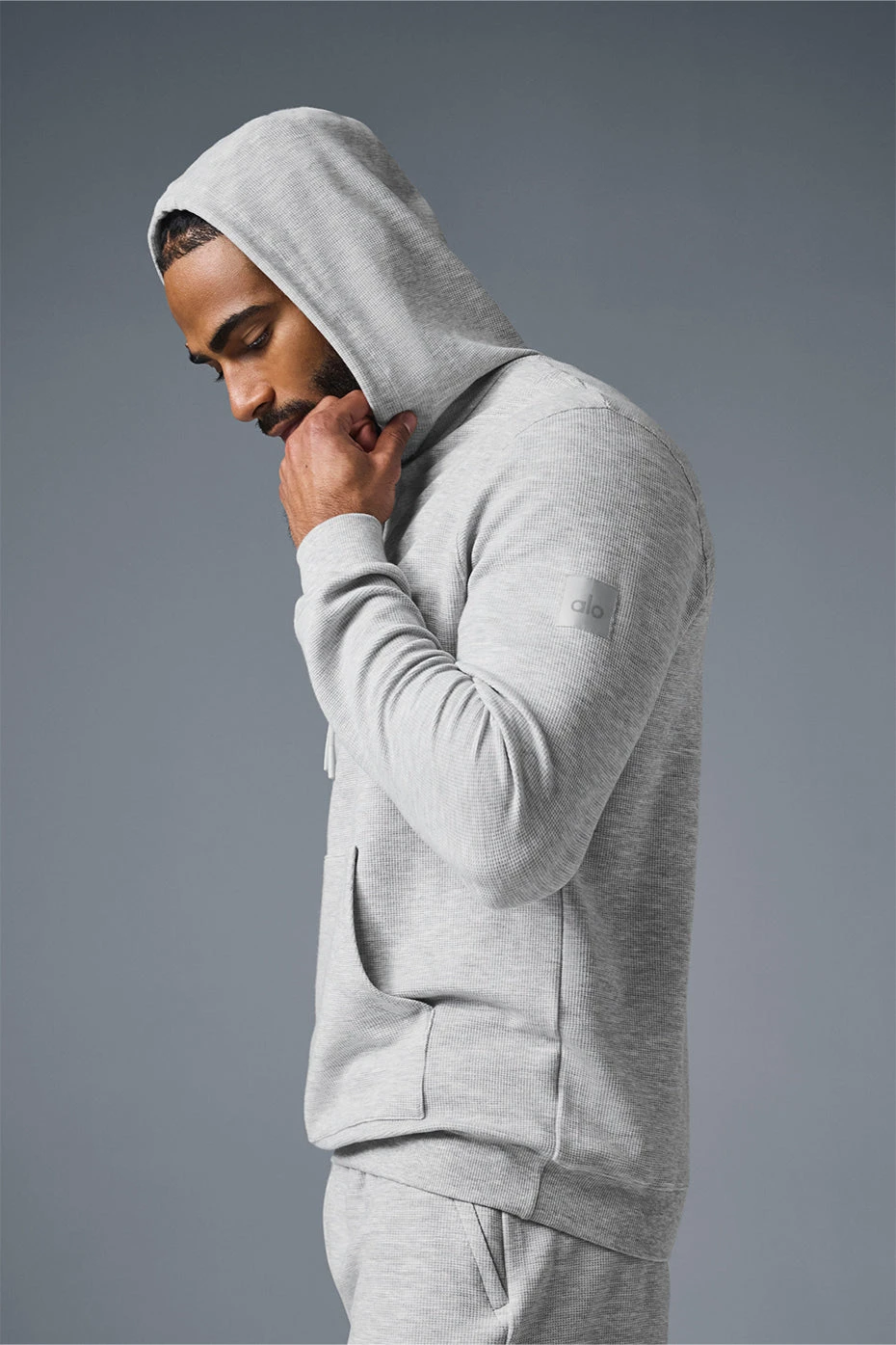 Micro Waffle Fast Break Hoodie - Athletic Heather Grey 6 Micro Waffle Fast Break Hoodie - Athletic Heather Grey - Image 4