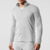 Conquer 1/4 Zip Reform Long Sleeve - Athletic Heather Grey -Alo Fashion Store M3193R 02910 b1 s1 a1 1 m198