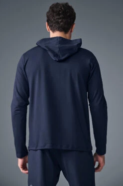 Conquer Reform Long Sleeve With Hood - Navy -Alo Fashion Store M3199R 03842 b1 s1 a2 1 m214