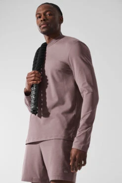 Conquer Reform Long Sleeve With Hood - Mushroom 11 Conquer Reform Long Sleeve With Hood - Mushroom -Alo Fashion Store M3199R 05498 b1 s1 a3 1 m221