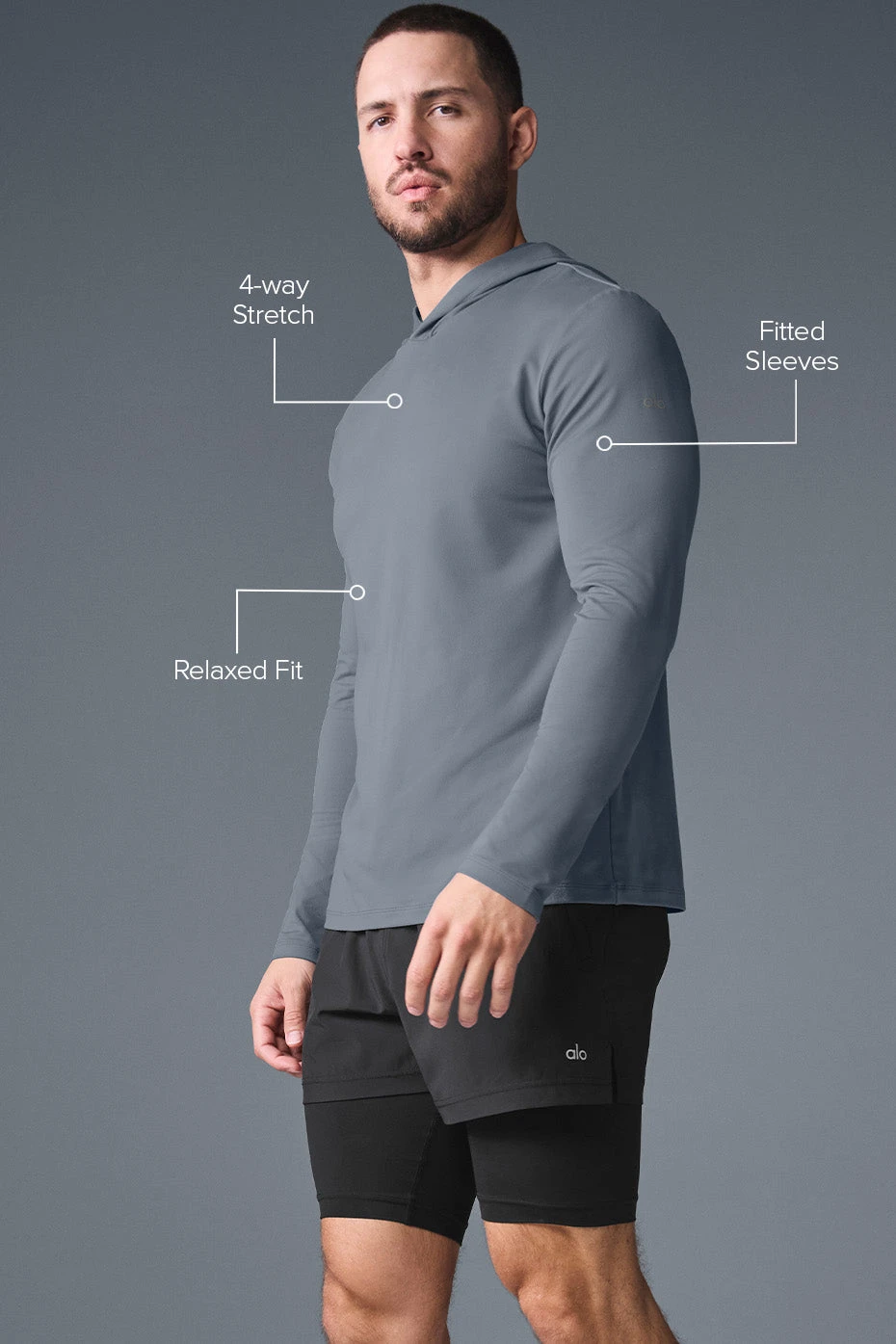 Conquer Reform Long Sleeve With Hood - Steel Grey 3 Conquer Reform Long Sleeve With Hood - Steel Grey - Image 2