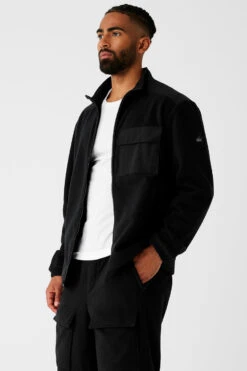 Polar Fleece Ridge Full Zip Jacket - Black 8 Polar Fleece Ridge Full Zip Jacket - Black -Alo Fashion Store M3215R 01 b1 s3 a2 1 m93