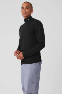 Conquer Reform Mock Neck Long Sleeve - Black -Alo Fashion Store M3218R 01 b1 s3 a2 1 m154