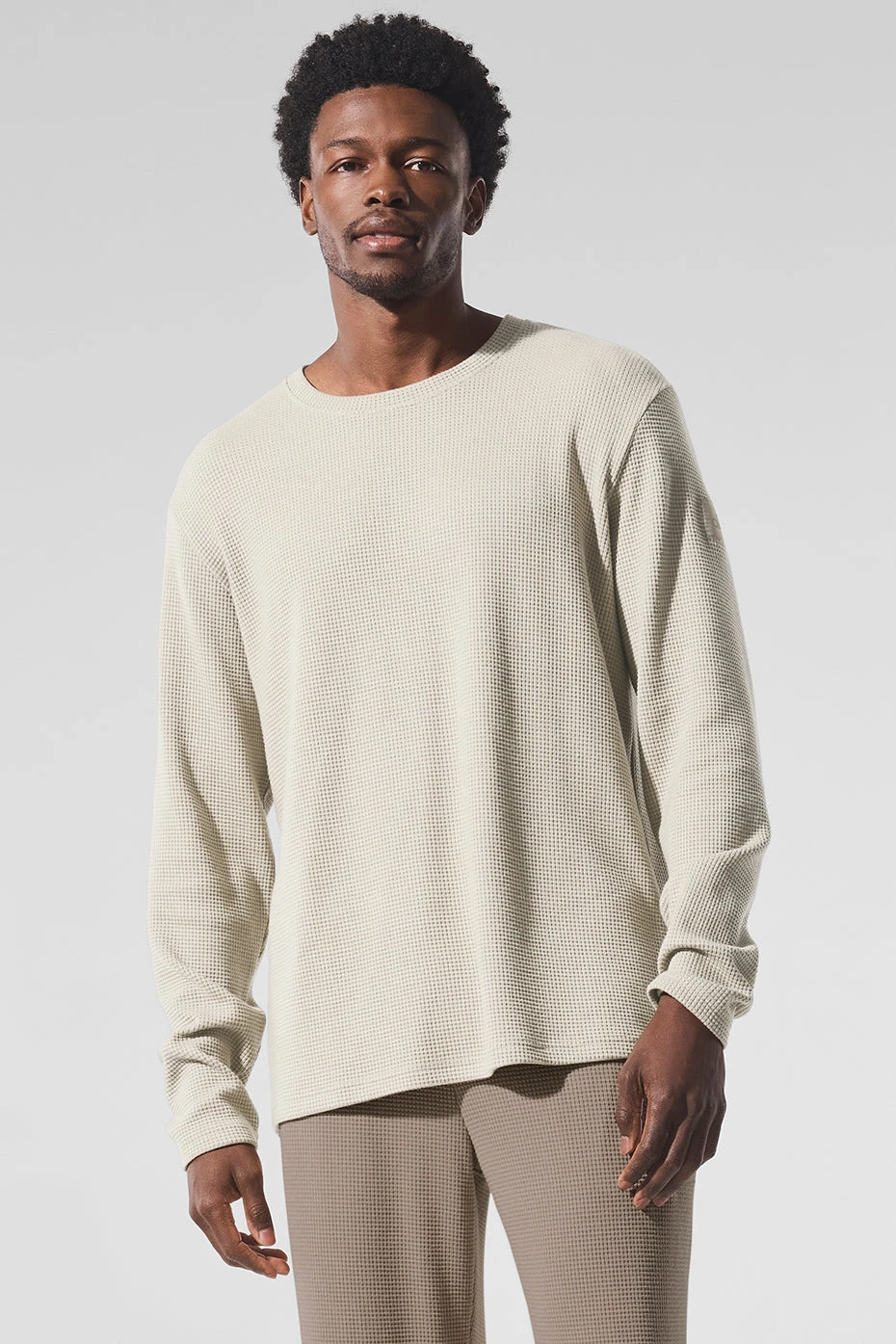 Elevate Waffle Long Sleeve Crew - Bone 3 Elevate Waffle Long Sleeve Crew - Bone