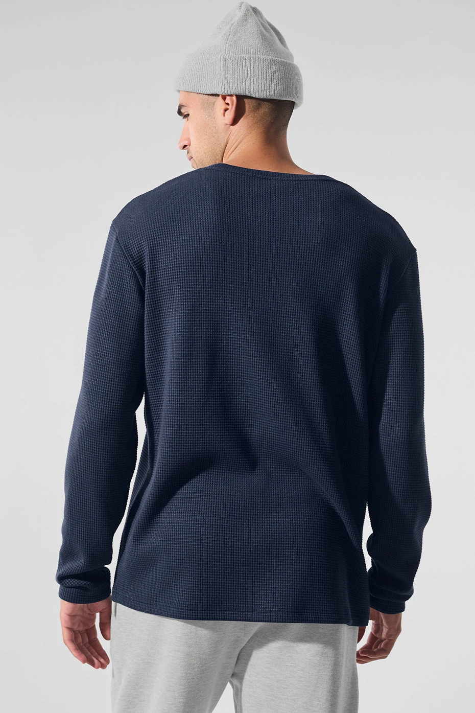Elevate Waffle Long Sleeve Crew - Navy 6 Elevate Waffle Long Sleeve Crew - Navy - Image 4