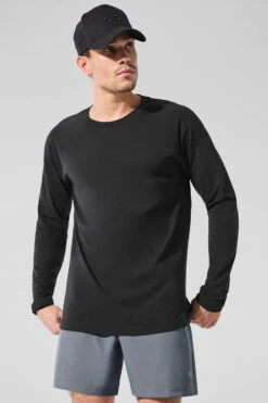 Alo Vapor Crewneck Long Sleeve - Black