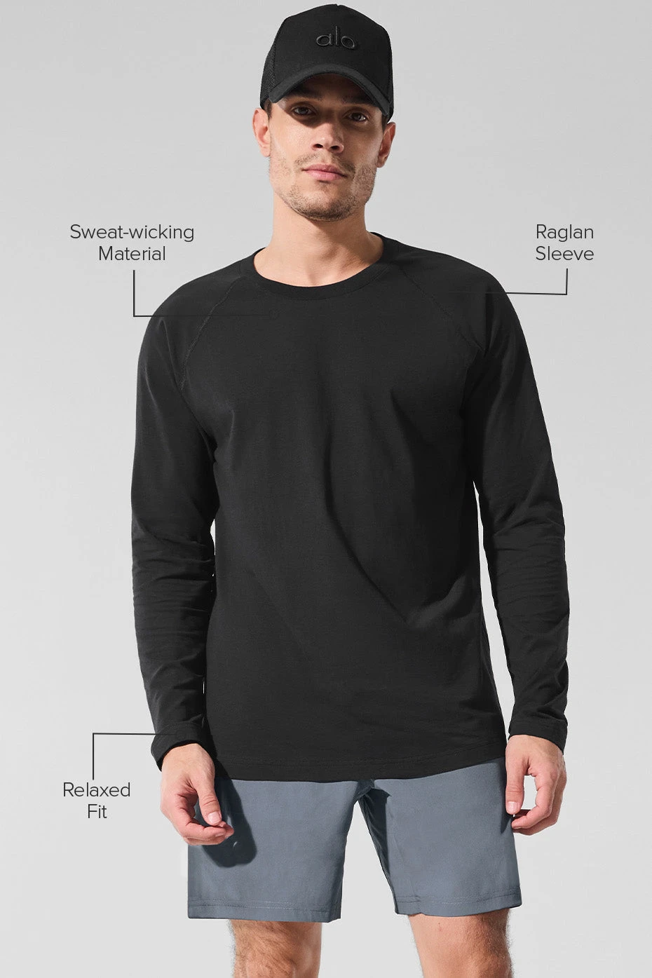 Alo Vapor Crewneck Long Sleeve - Black 4 Alo Vapor Crewneck Long Sleeve - Black - Image 2