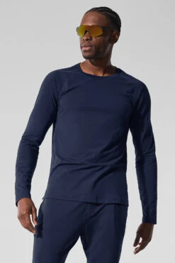 Alo Vapor Crewneck Long Sleeve - Navy