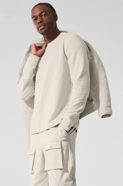 Double Take Long Sleeve Crew - Bone -Alo Fashion Store M3299R 03040 b1 s1 a3 1 m221