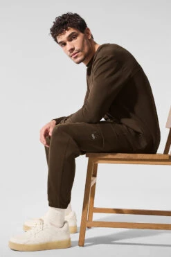 Double Take Long Sleeve Crew - Espresso 9 Double Take Long Sleeve Crew - Espresso -Alo Fashion Store M3299R 04064 b1 s1 a4 1 m214