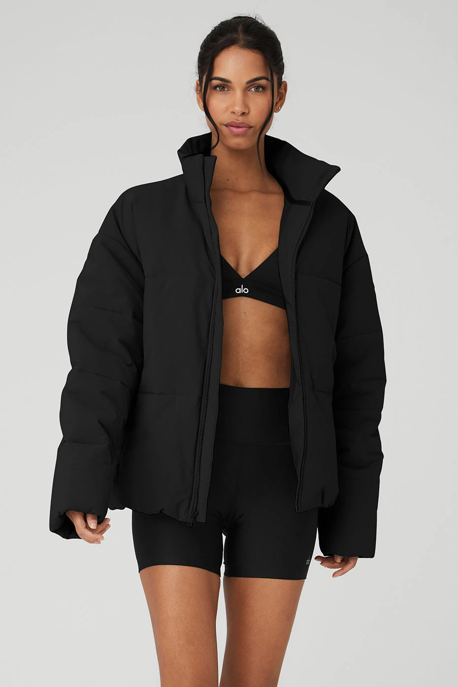 Stretch Woven Street Puffer - Black 3 Stretch Woven Street Puffer - Black