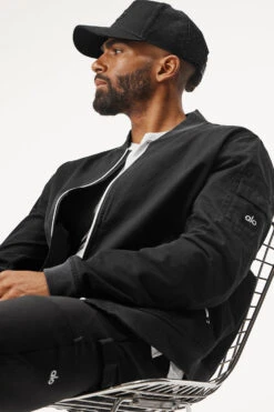 Division Ripstop Bomber Jacket - Black -Alo Fashion Store M4141R 01 b1 s3 a4 1 m93