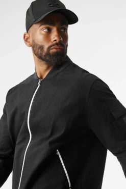 Division Ripstop Bomber Jacket - Black -Alo Fashion Store M4141R 01 b1 s3 a4 2 m93