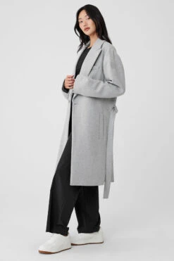 Wool Gameday Overcoat - Athletic Heather Grey 9 Wool Gameday Overcoat - Athletic Heather Grey -Alo Fashion Store M4143R 02910 b1 s1 a3 1 m54