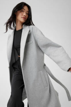 Wool Gameday Overcoat - Athletic Heather Grey 10 Wool Gameday Overcoat - Athletic Heather Grey -Alo Fashion Store M4143R 02910 b1 s1 a4 1 m54