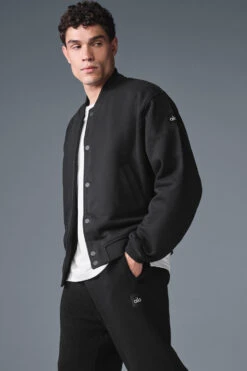 Renown Varsity Jacket - Black 9 Renown Varsity Jacket - Black -Alo Fashion Store M4144R 01 b1 s1 a3 1 m214