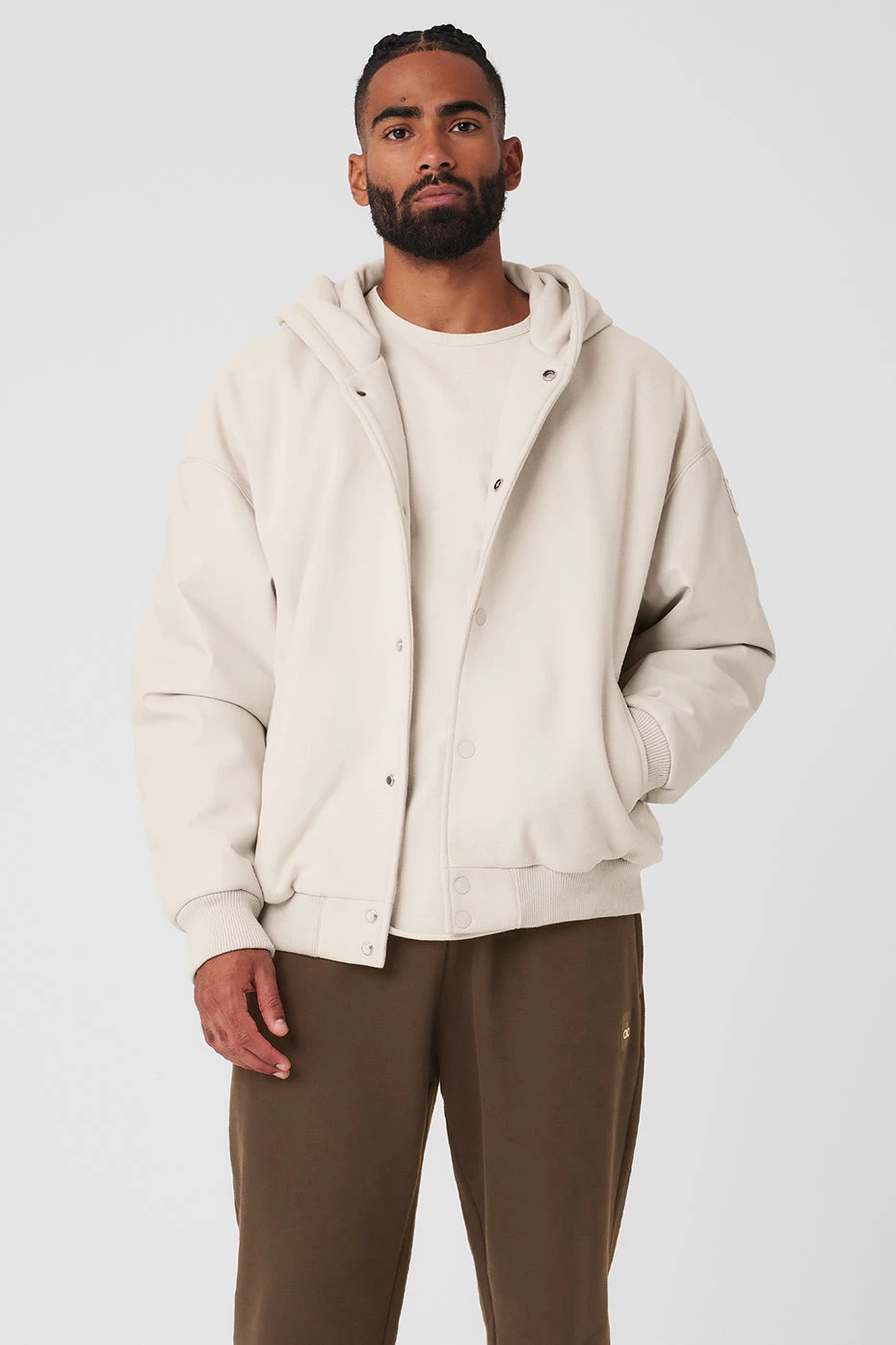 Select Hooded Bomber Jacket - Bone 3 Select Hooded Bomber Jacket - Bone