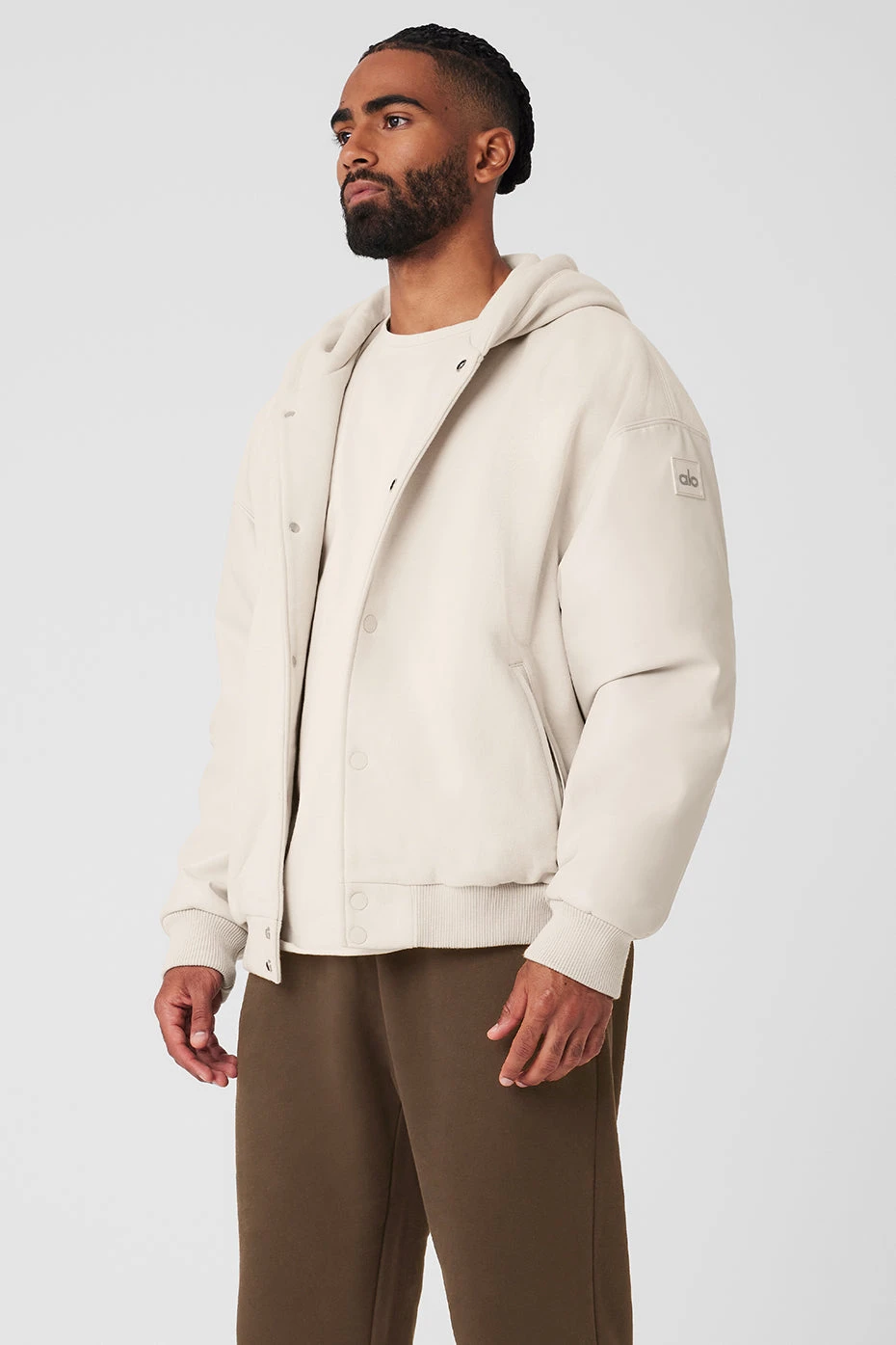 Select Hooded Bomber Jacket - Bone 5 Select Hooded Bomber Jacket - Bone - Image 3