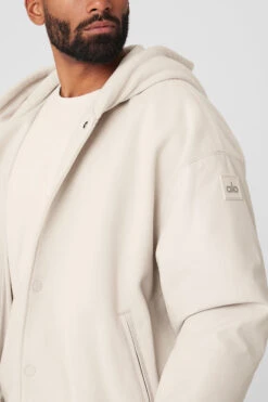 Select Hooded Bomber Jacket - Bone 11 Select Hooded Bomber Jacket - Bone -Alo Fashion Store M4145R 03040 b1 s3 a4 2 m93