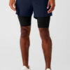 5" Revival 2-in-1 Short - Navy/Black -Alo Fashion Store M6114R 04660 b1 s1 a1 1 m93