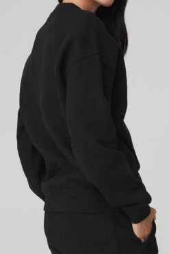 Renown Heavy Weight Crew Neck Pullover - Black 11 Renown Heavy Weight Crew Neck Pullover - Black -Alo Fashion Store U3014R 01 b1 s1 a4 1 m54